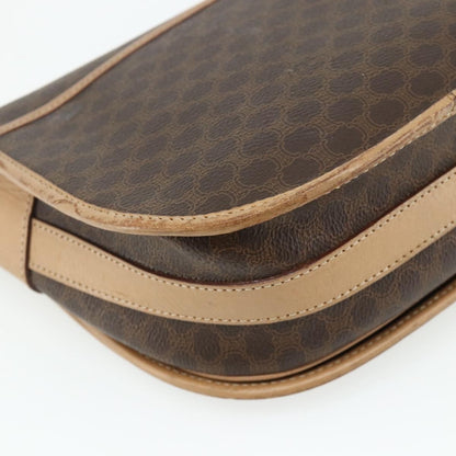 Celine Vintage Macadam Shoulder Bag Canvas and Leather, Brown, Canvas, Shoulder Bag