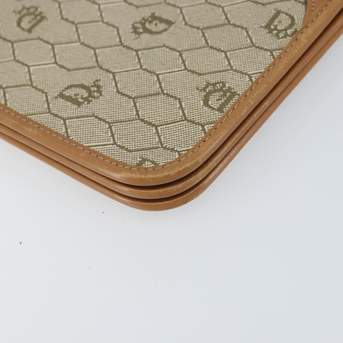 Christian Dior Vintage honeycomb clutch Canvas, BEIGE, CANVAS, Clutche & pouche