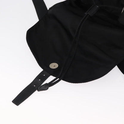 Prada Double Front Pocket Backpack Re-Nylon with Leather, BLACK, NYLON, Backpack