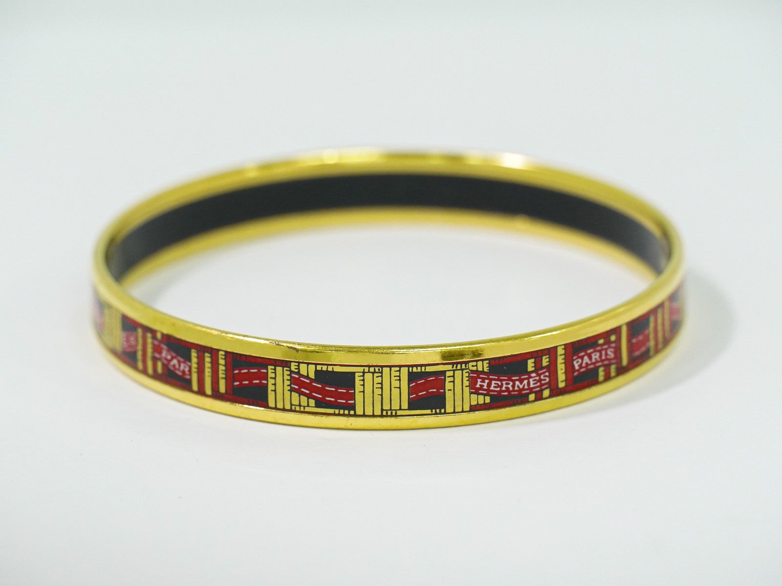 Hermes Enamel Bracelet Metal and enamel, GOLD, GOLD_PLATED, Bracelet