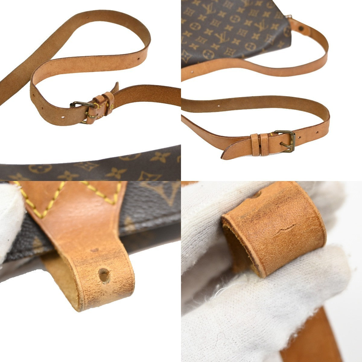Louis Vuitton Cartouchiere Handbag Monogram Canvas, BROWN, LEATHER, Shoulder bag