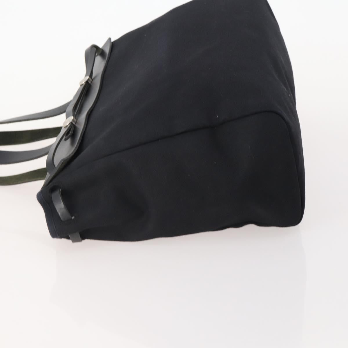 Hermes Herbag Cabas Toile and Leather, Black, Canvas, Tote Bag