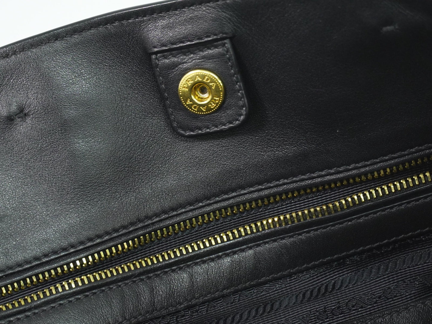 Prada Convertible Shopper Tote Soft Calf, BLACK, LEATHER, Tote bag