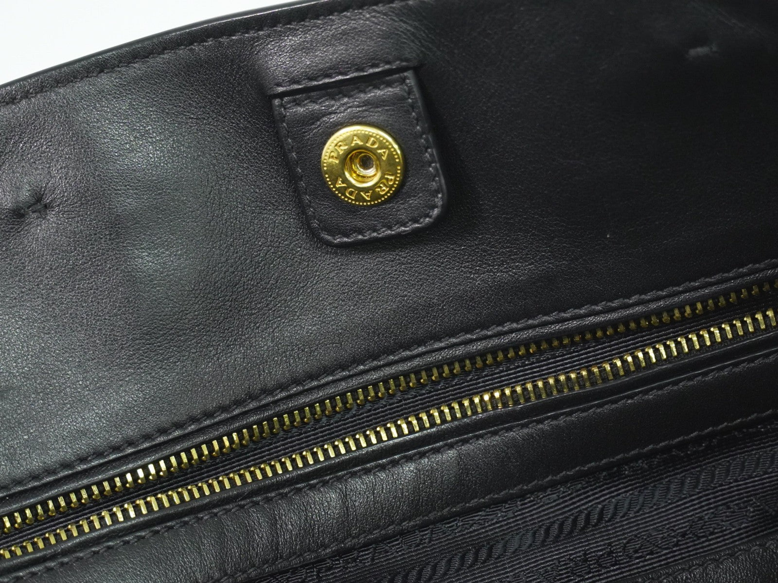 Prada Convertible Shopper Tote Soft Calf, BLACK, LEATHER, Tote bag