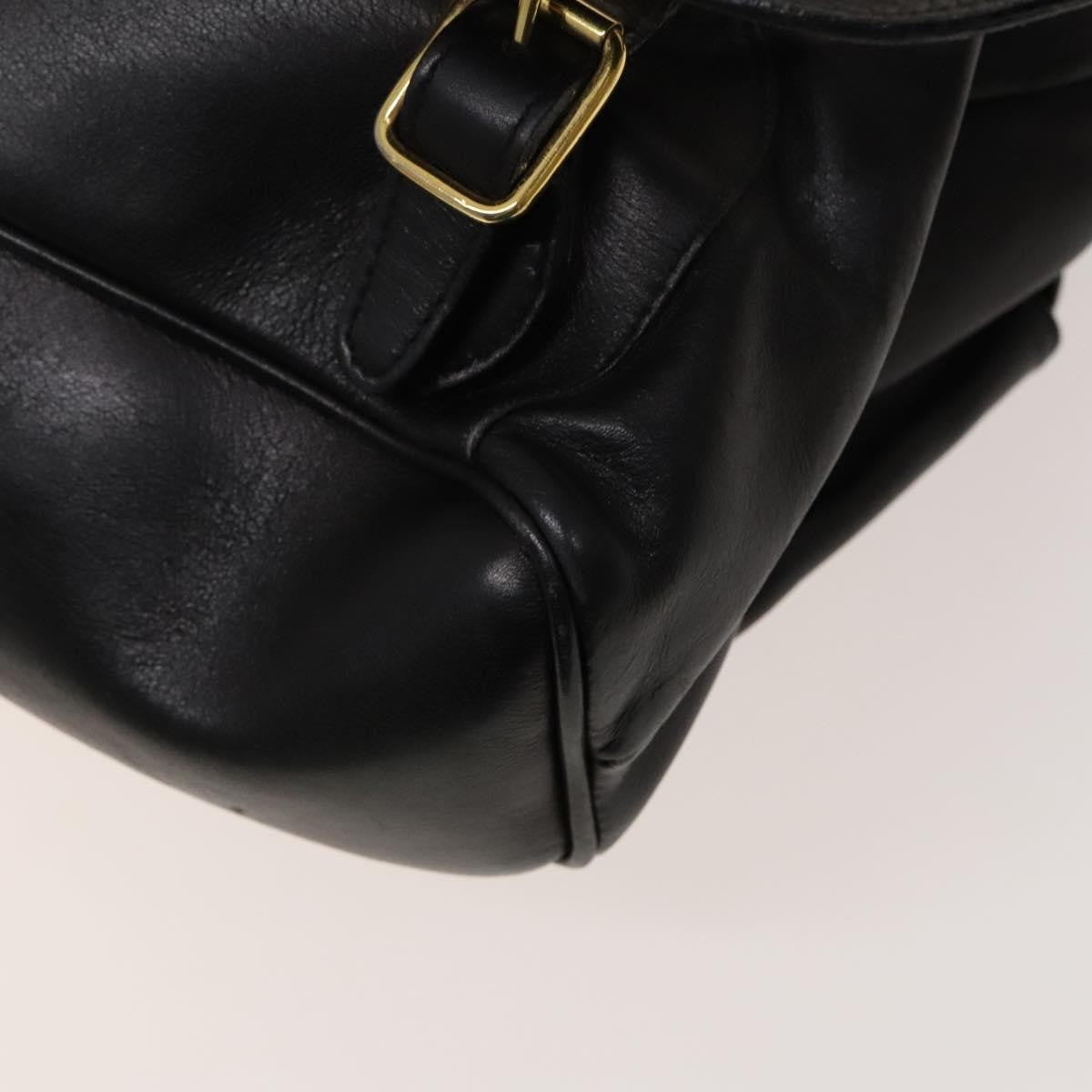 Gucci Vintage Bamboo Backpack Leather, Black, Leather, Backpack