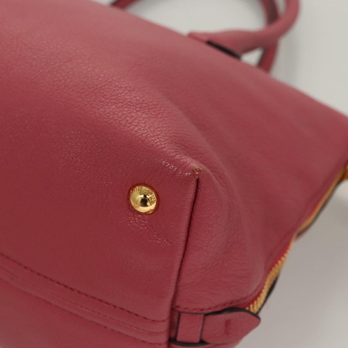 Miu Miu Convertible Madras Side Zip Satchel Grainy Leather, PINK, LEATHER, Handbag