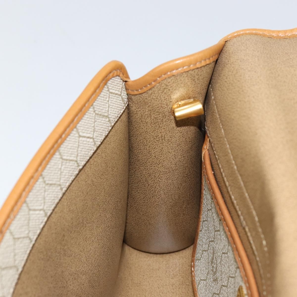 Christian Dior Vintage Honeycomb Flap Crossbody Bag Canvas and Leather, BEIGE, CANVAS, Shoulder bag