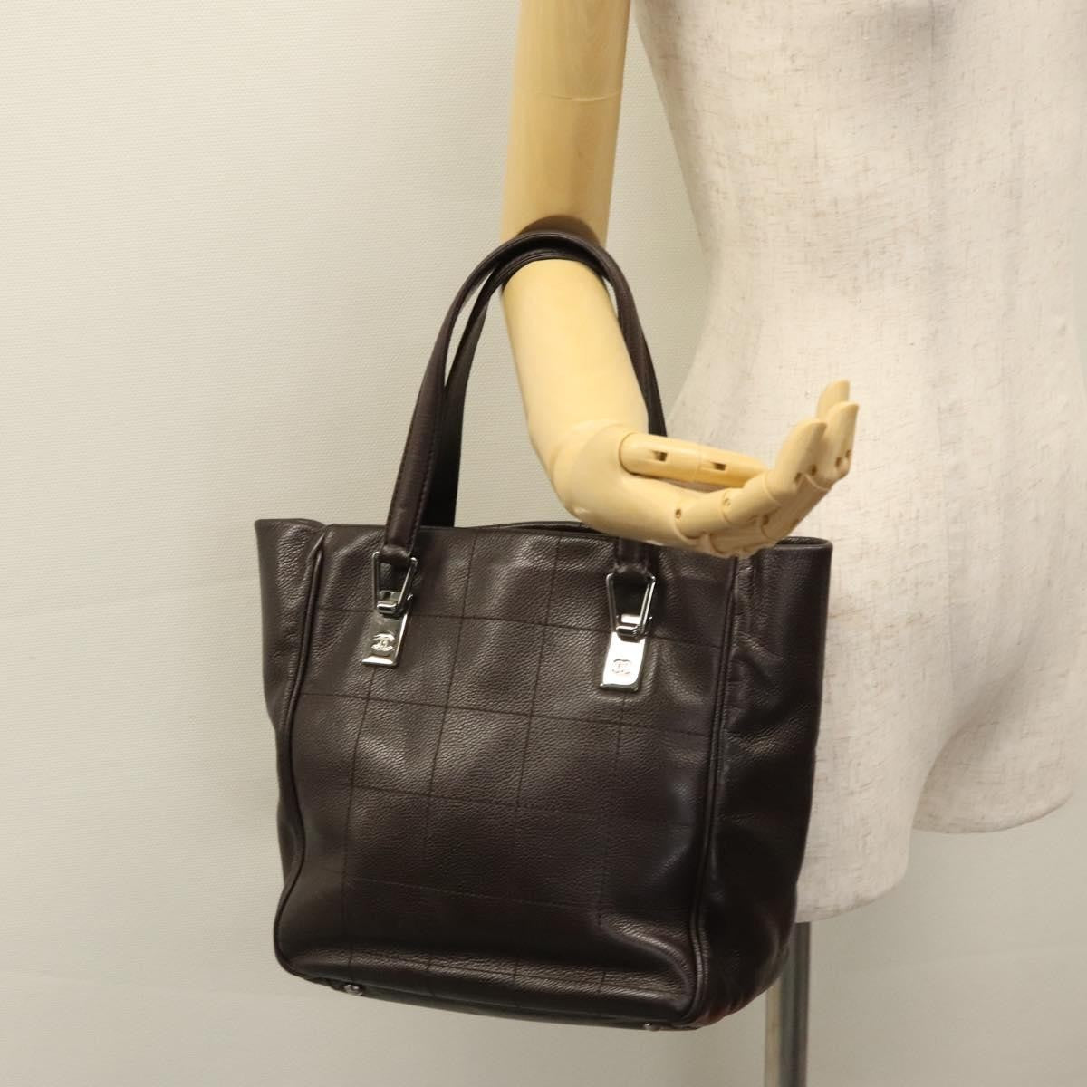 Chanel Chocolate Bar Coco Mark handbag Caviar skin, BROWN, LEATHER, Handbag