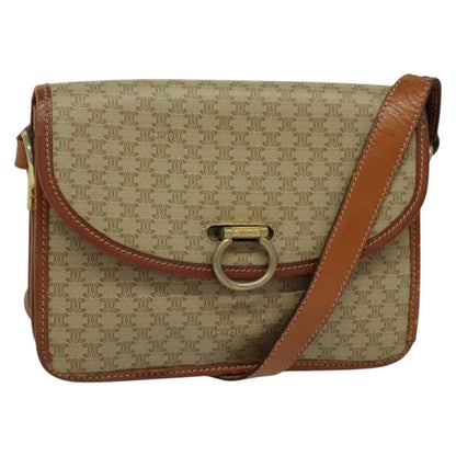 Celine Macadam Shoulder Bag PVC Leather, BEIGE, CANVAS, Shoulder bag