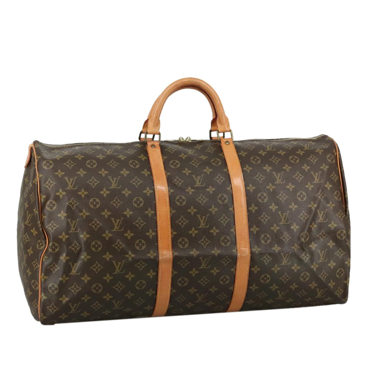 Louis Vuitton Keepall Bag Monogram Canvas, BROWN, CANVAS, Travel bag