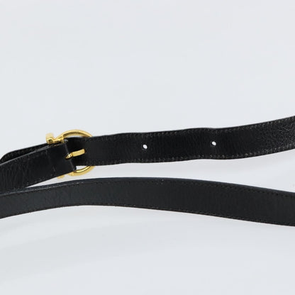 Salvatore Ferragamo Gancini Shoulder Bag Leather, BLACK, LEATHER, Shoulder bag