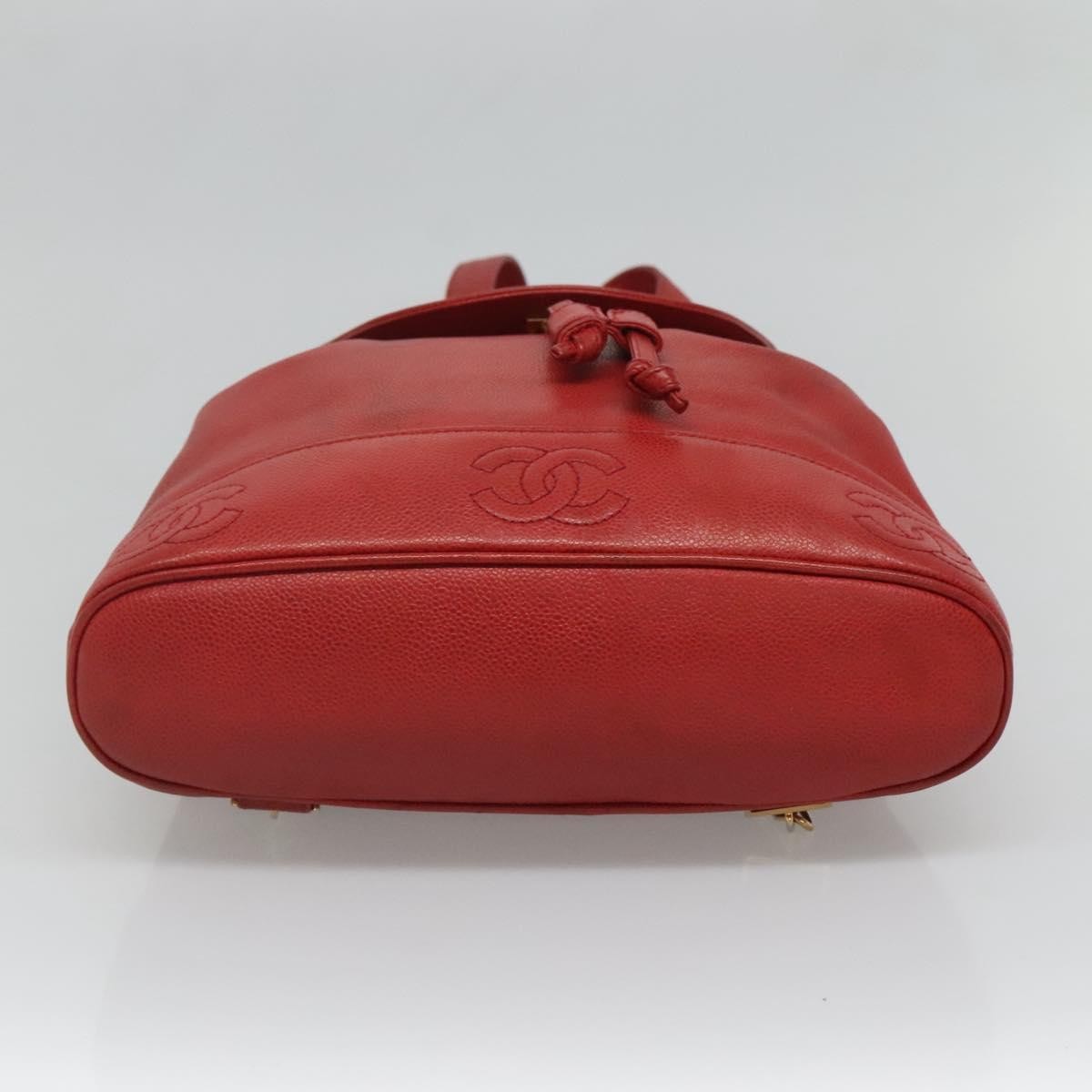 Chanel Vintage Backpack Caviar, RED, LEATHER, Backpack