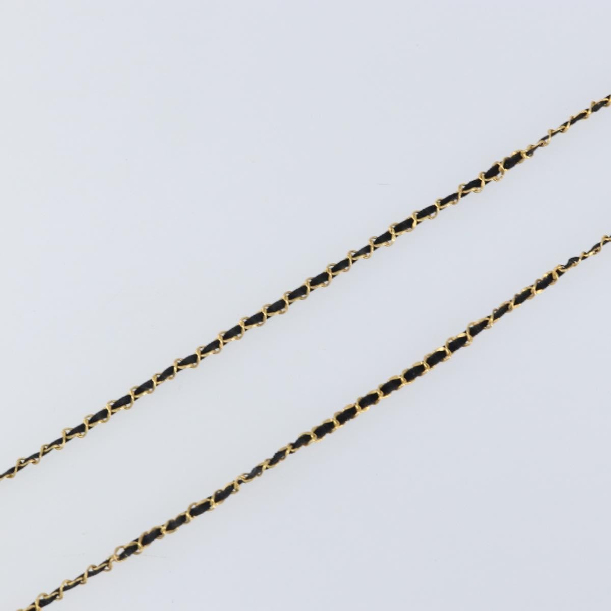 "Chanel CC Perfume Bottle Pendant Chain Long Necklace Metal with Leather, Crystals and Faux Pearl", GOLD, METAL, Necklace