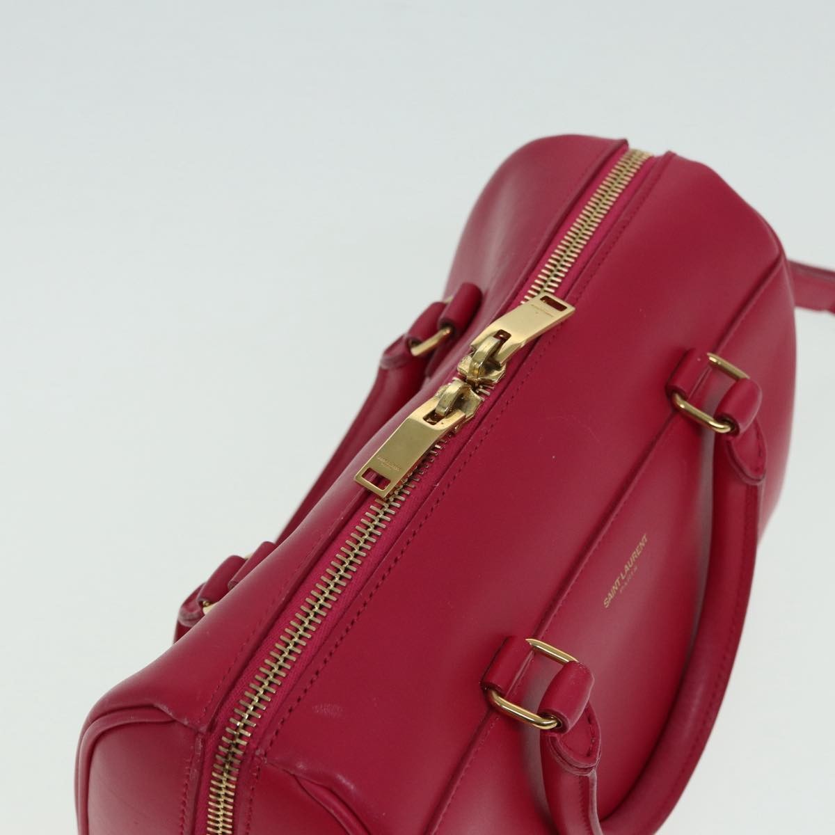Saint Laurent Classic Baby Duffle Bag Leather, RED, LEATHER, Travel bag