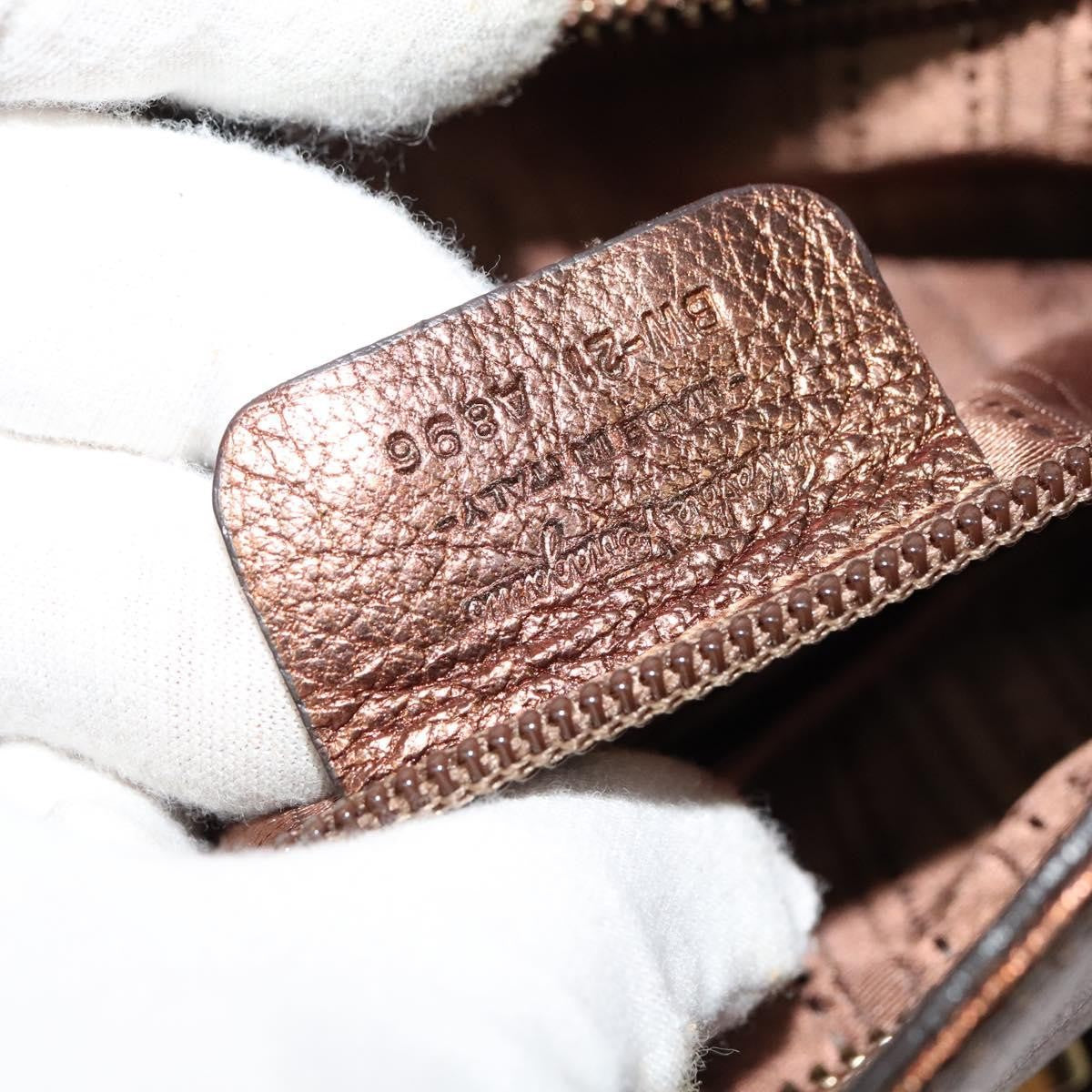 Salvatore Ferragamo Sofia Satchel Leather, GOLD, LEATHER, Handbag