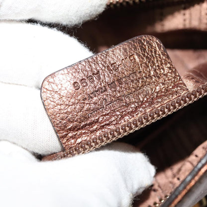 Salvatore Ferragamo Sofia Satchel Leather, GOLD, LEATHER, Handbag