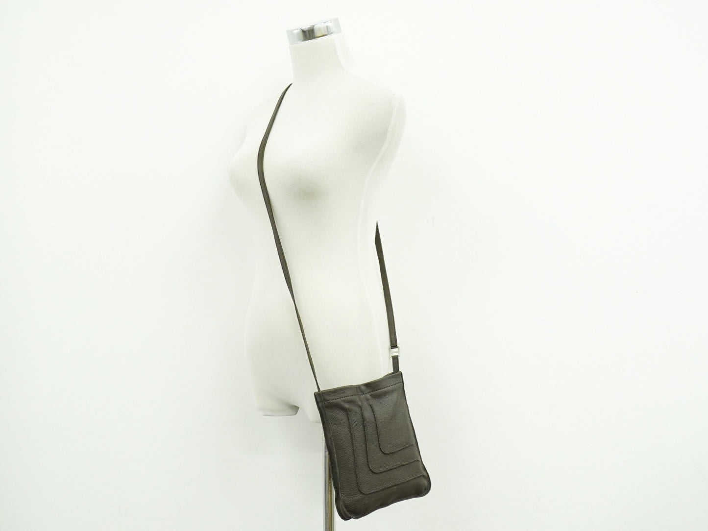 Hermes Toudou Messenger Bag Leather, BROWN, LEATHER, Crossbody bag
