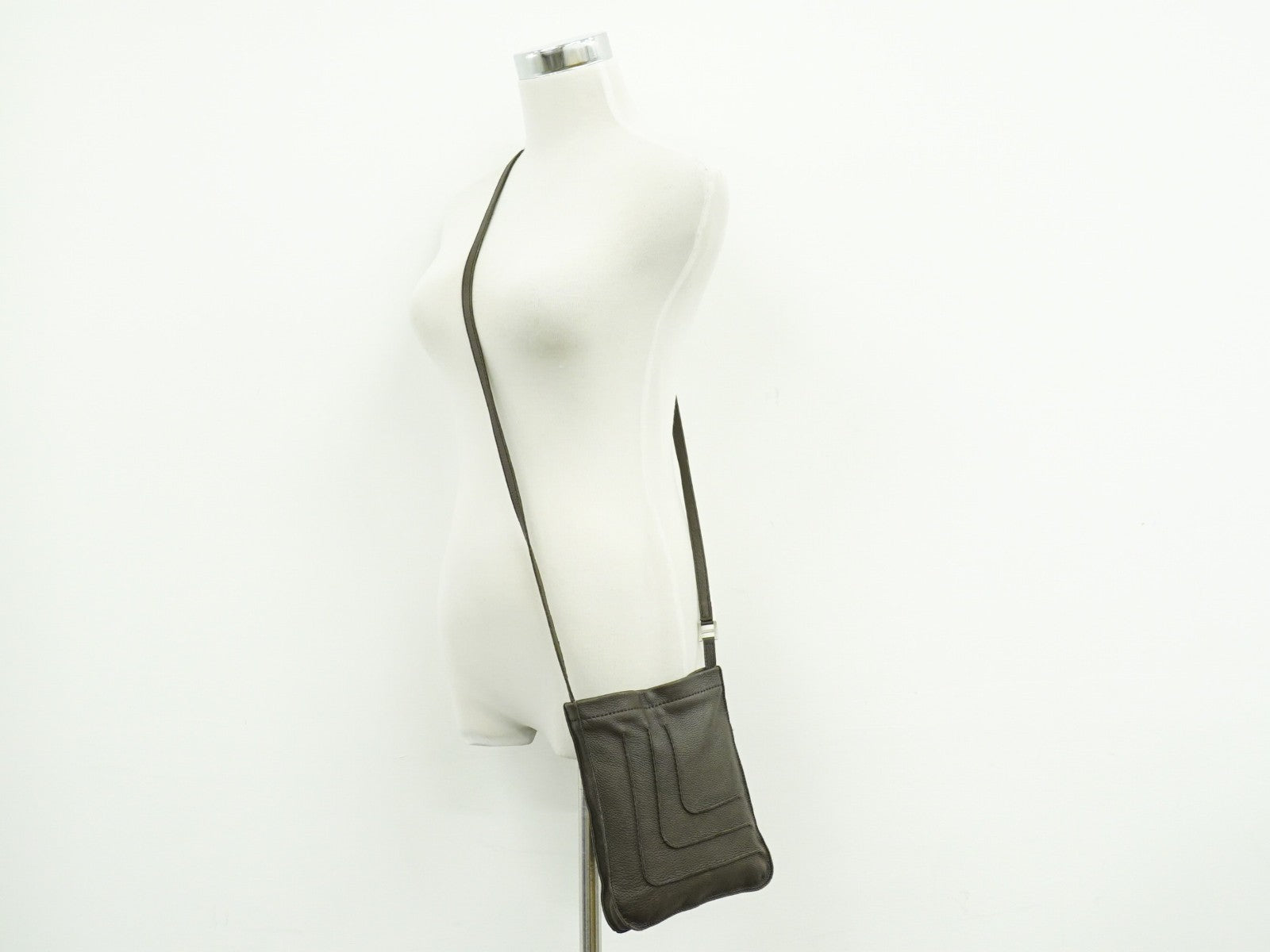 Hermes Toudou Messenger Bag Leather, BROWN, LEATHER, Crossbody bag