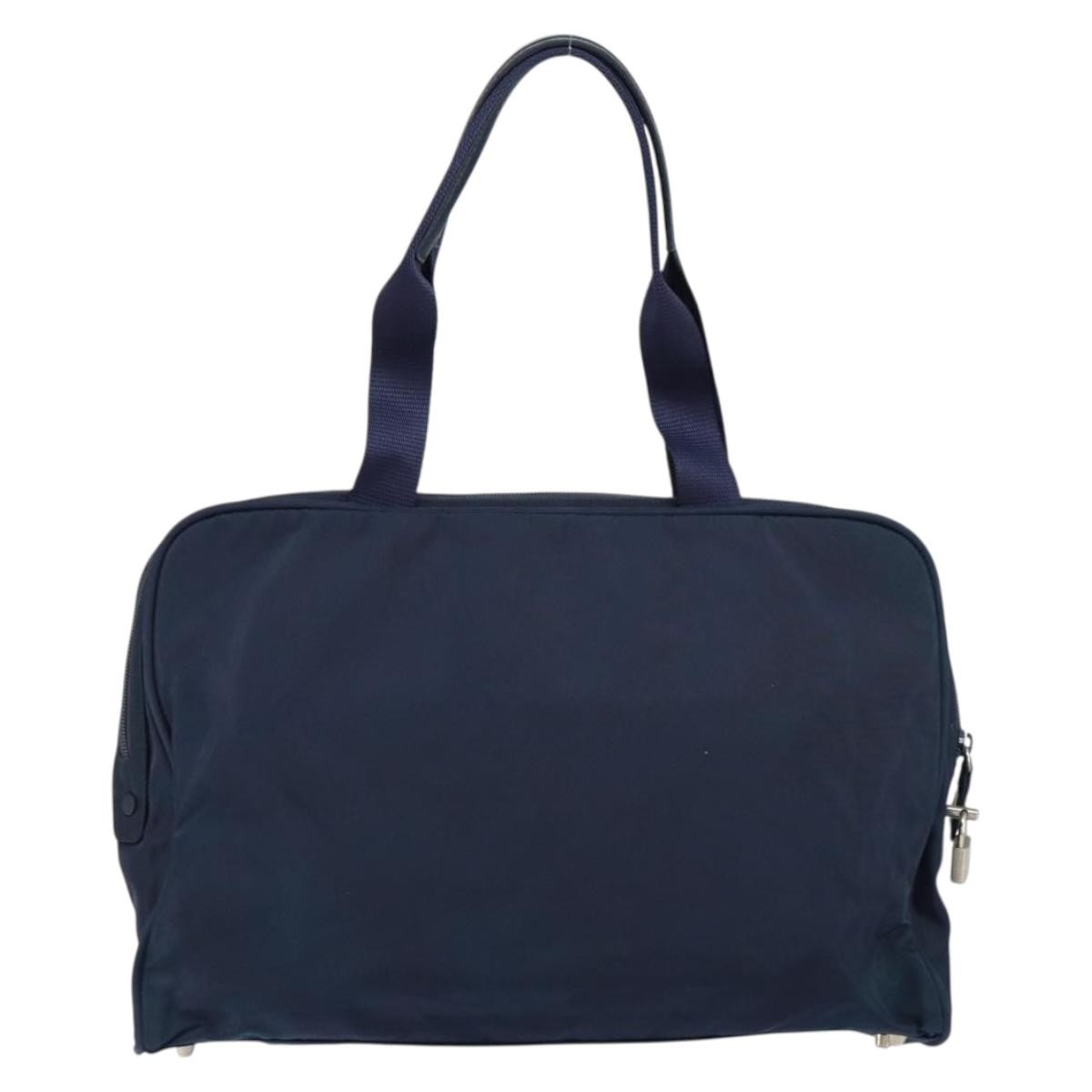 Prada Zip Around Tote Tessuto, Navy, Nylon, Handbag