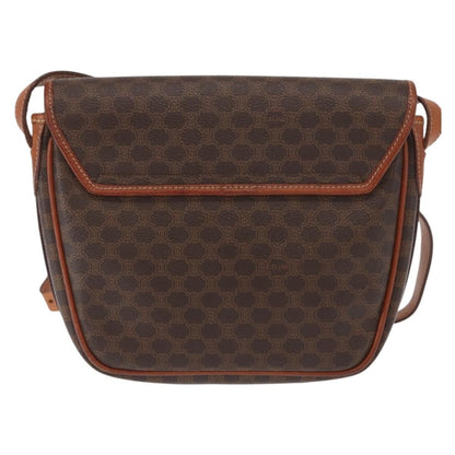 Celine Vintage Macadam Shoulder Bag Canvas and Leather, BROWN, CANVAS, Shoulder bag