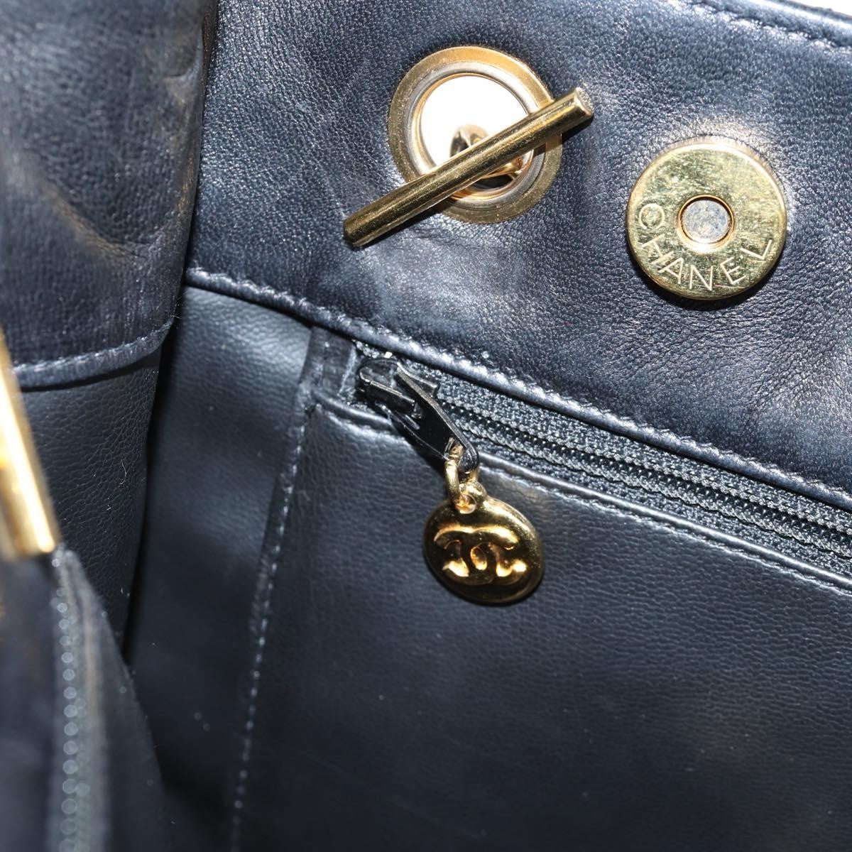 Chanel Vintage Shopping Tote Quilted Lambskin, BLACK, LEATHER, Tote bag