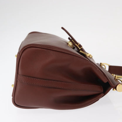 Valentino Garavani Vintage Handbag Leather, BURGUNDY, LEATHER, Handbag