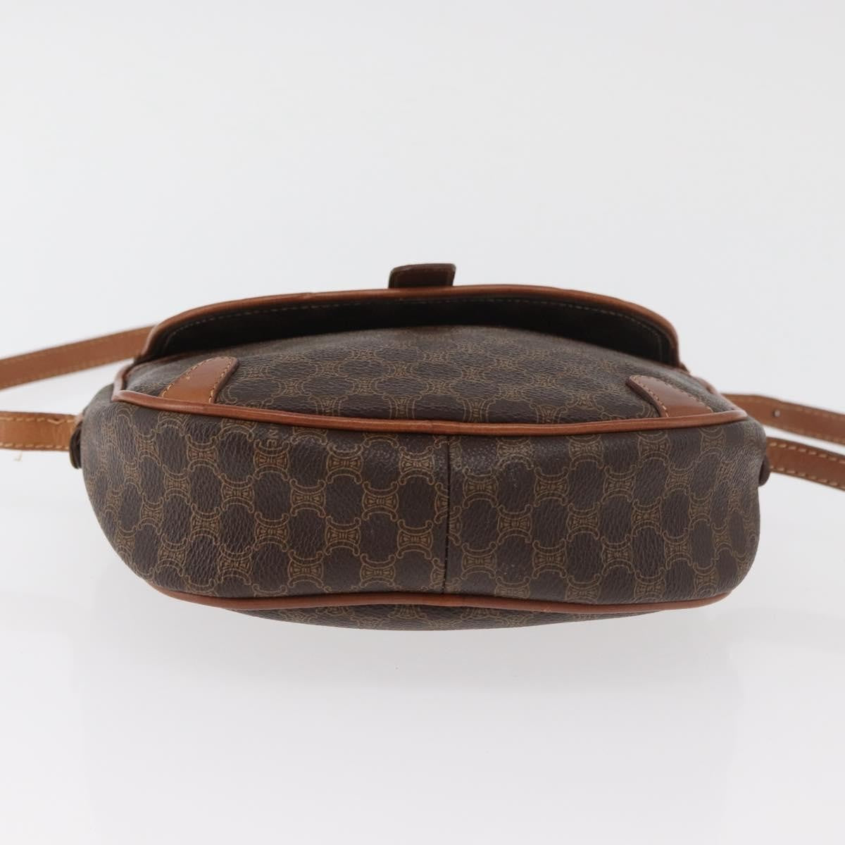 Celine Vintage Macadam Shoulder Bag Canvas, Brown, PVC, Shoulder Bag