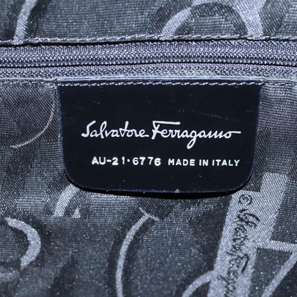 Salvatore Ferragamo Vintage Shoulder Bag Canvas, GRAY, CANVAS, Shoulder bag