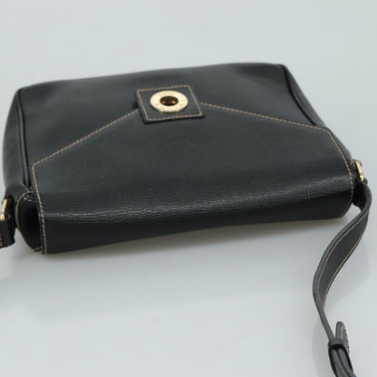 Celine Circle logo Leather, BLACK, LEATHER, Shoulder bag