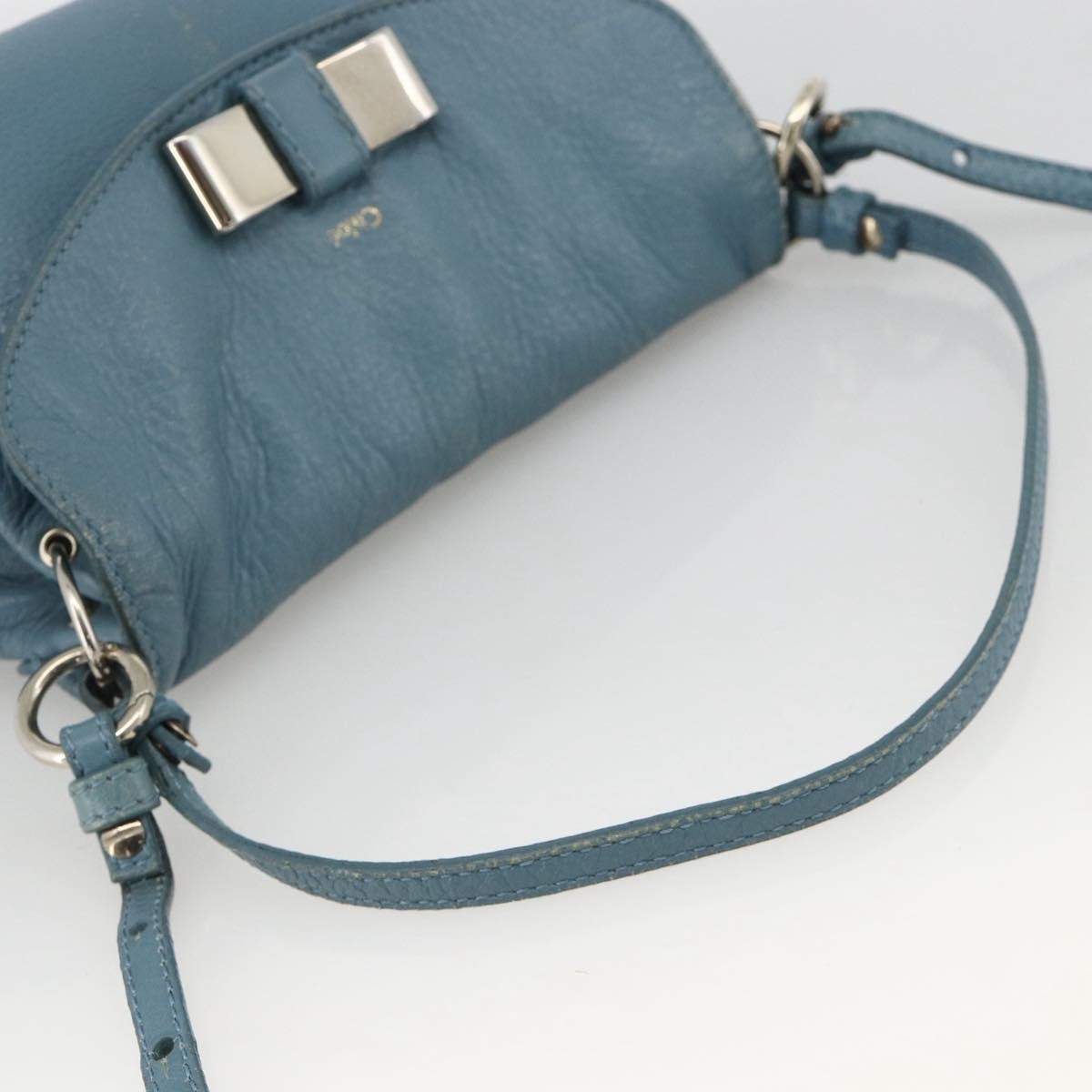Chloe Lily Handbag Leather, Blue, Leather, Handbag