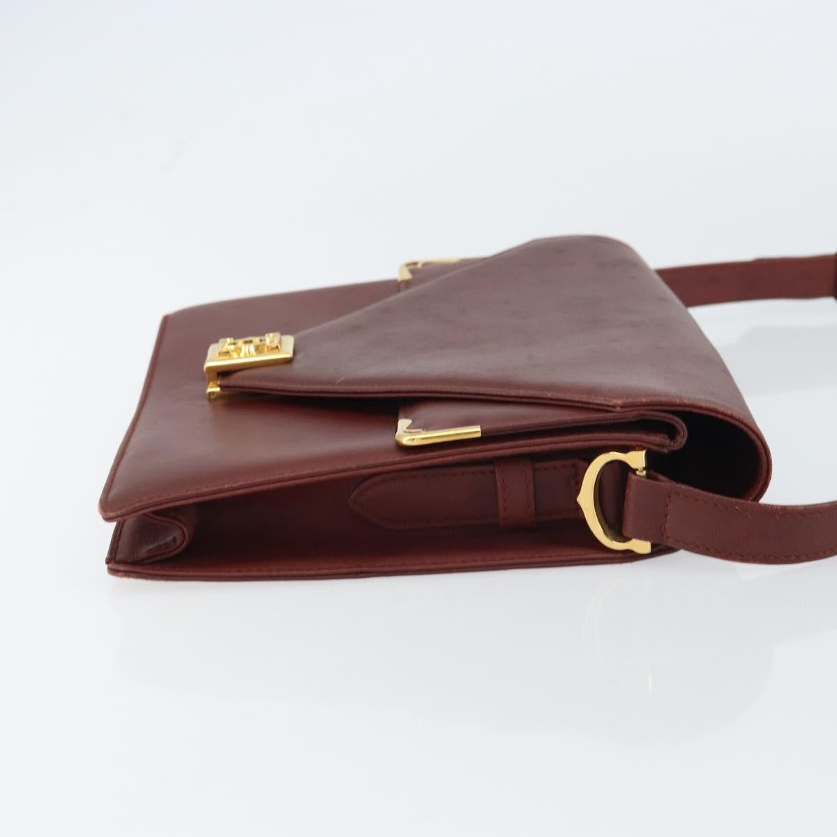 cartier Must de Cartier Shoulder Bag Leather, BURGUNDY, LEATHER, Shoulder bag