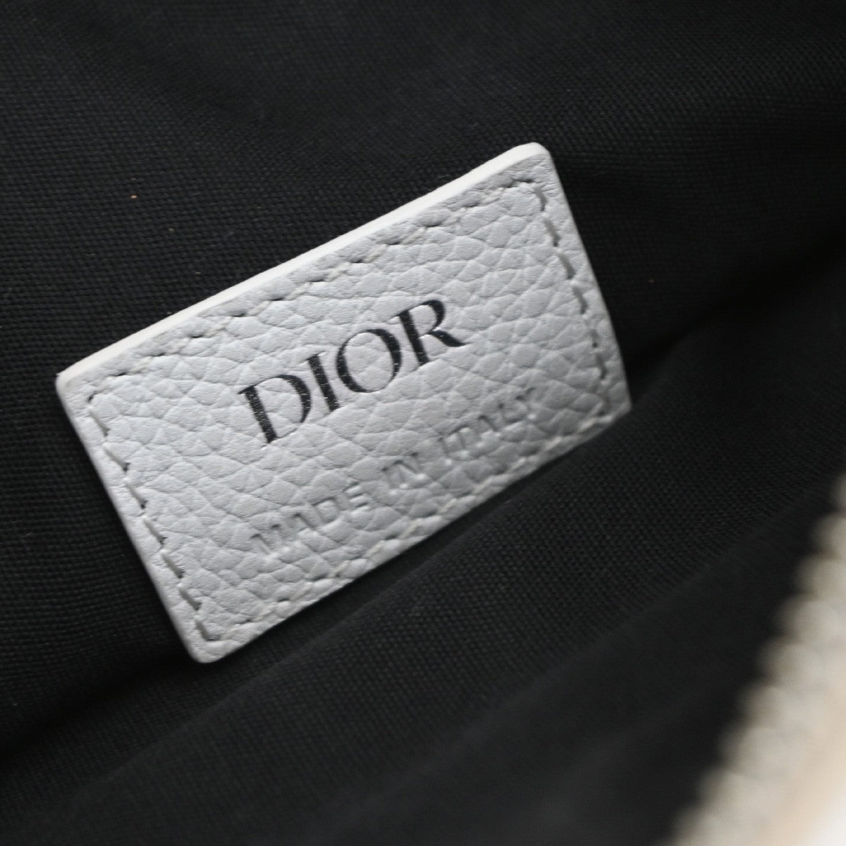 Christian Dior Saddle Crossbody Bag Leather, WHITE, LEATHER, Shoulder bag