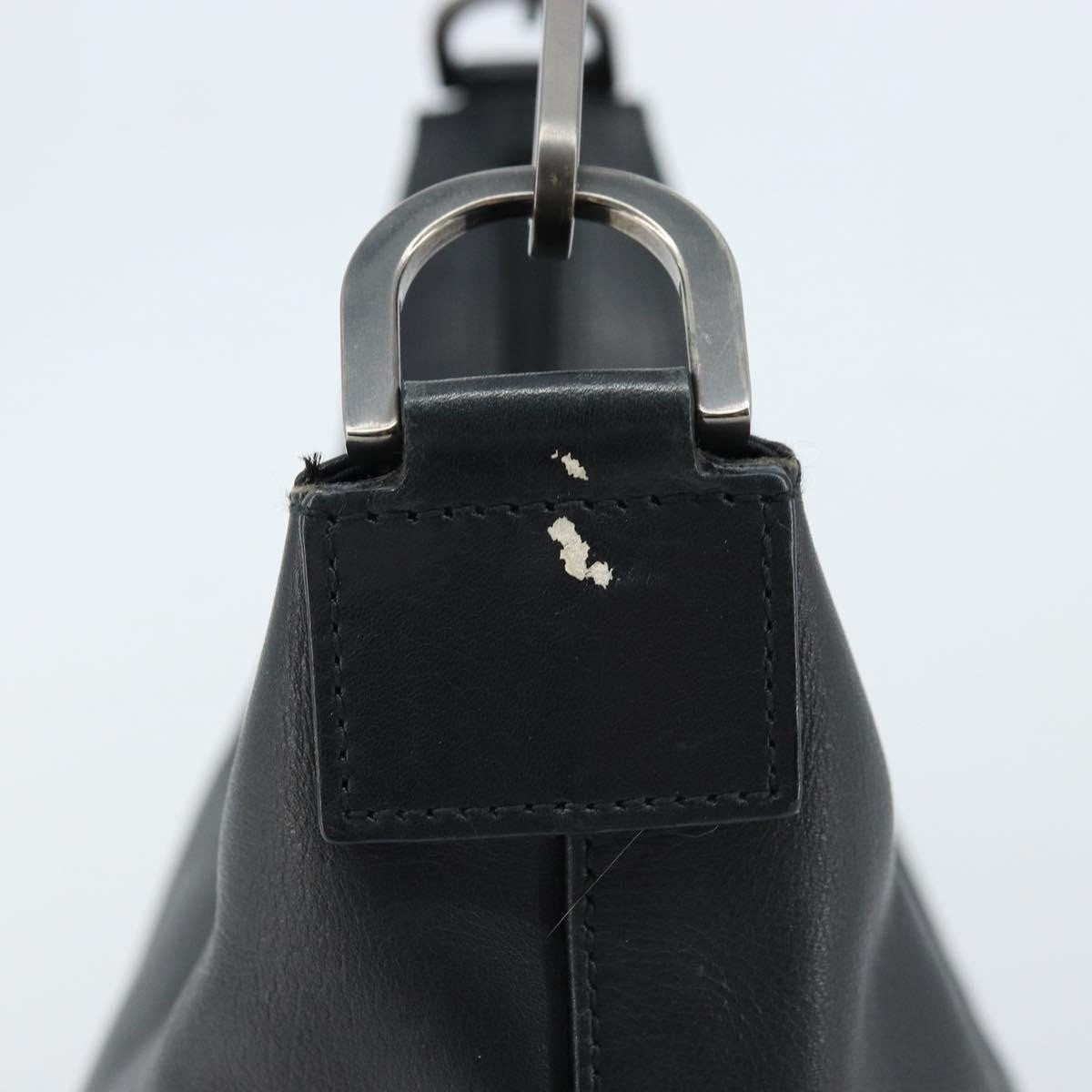 Gucci Vintage Bamboo Hobo Leather, BLACK, LEATHER, Handbag