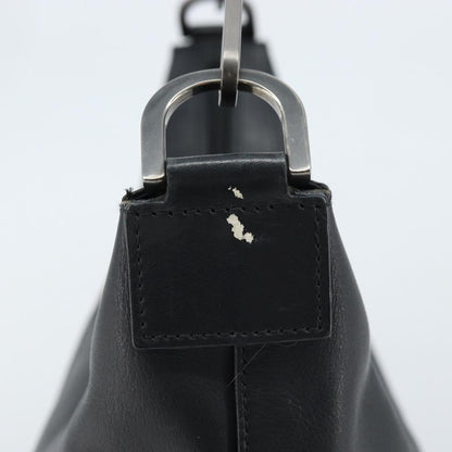 Gucci Vintage Bamboo Hobo Leather, BLACK, LEATHER, Handbag