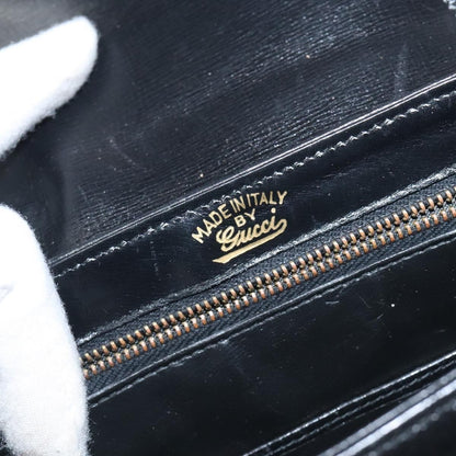 Gucci Vintage Flap Shoulder Bag Leather, BLACK, LEATHER, Shoulder bag