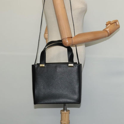 Salvatore Ferragamo Vintage Handbag Leather, BLACK, LEATHER, Handbag