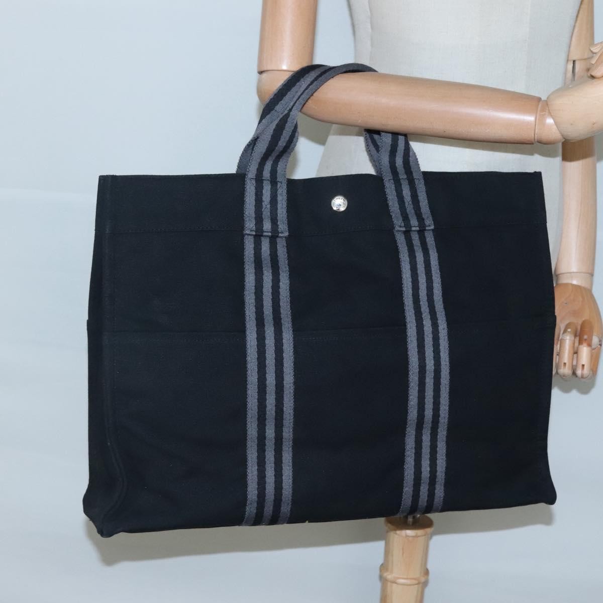 Hermes Fourre-tout Herline Fourre-tout Herline, BLACK, CANVAS, Tote bag