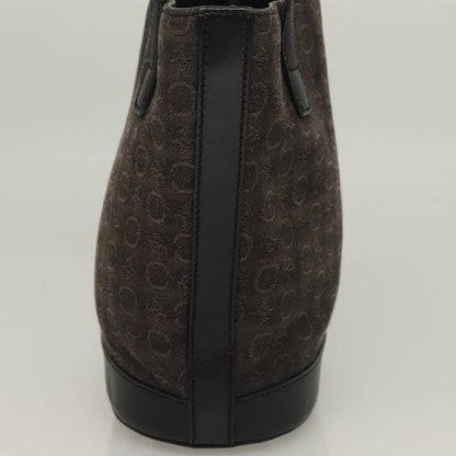 Celine C Macadam Handbag Canvas, BLACK, CANVAS, Handbag