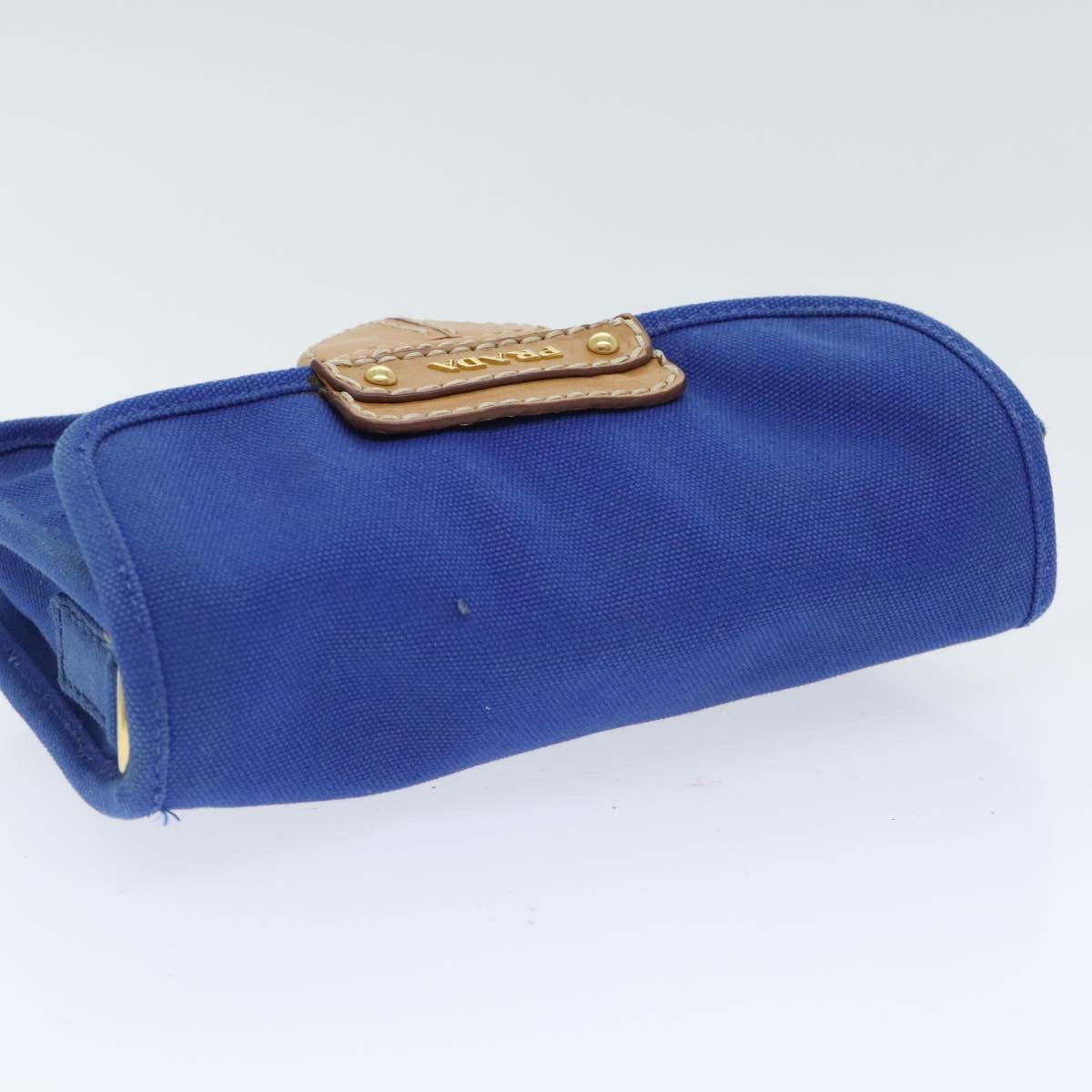 Prada Push Lock Flap Shoulder Bag Canvas, BLUE, CANVAS, Shoulder bag