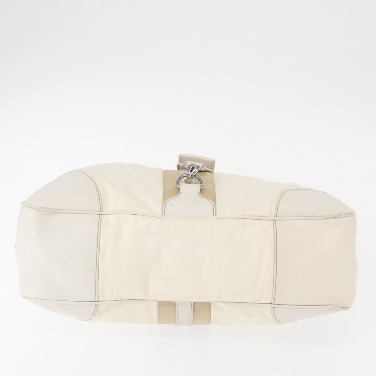 Prada Re-Edition 2002 Moon Handle Bag Re-Nylon and Leather, WHITE, NYLON, Shoulder bag