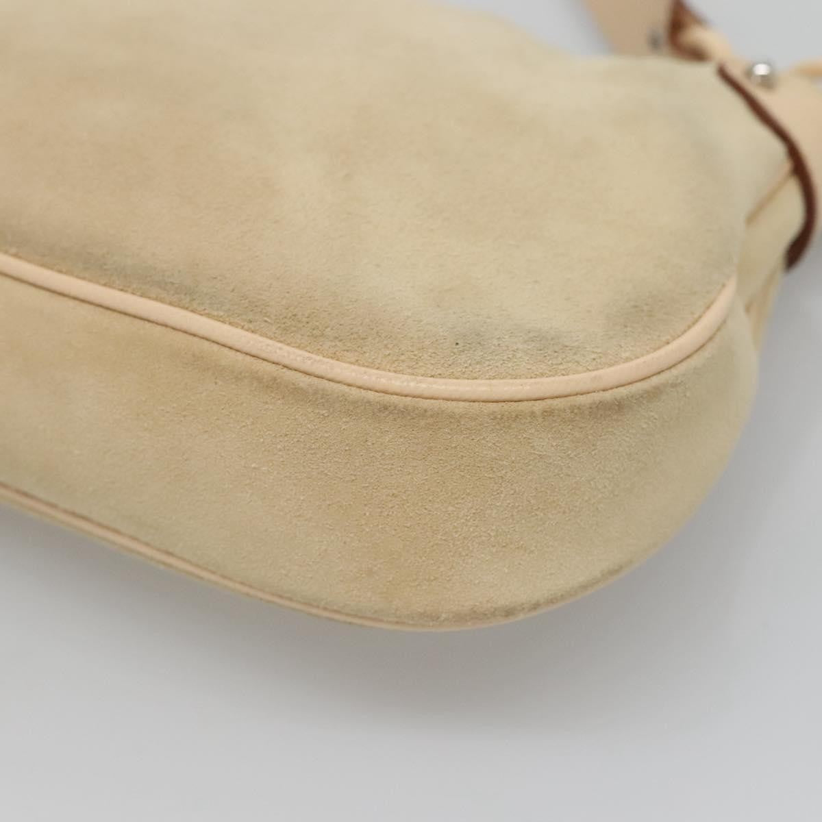 Salvatore Ferragamo Gancini Shoulder Bag Suede, BEIGE, SUEDE, Shoulder bag