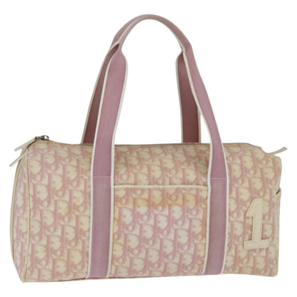 Christian Dior Vintage Trotter Boston Bag Diorissimo Coated Canvas, PINK, PVC, Handbag