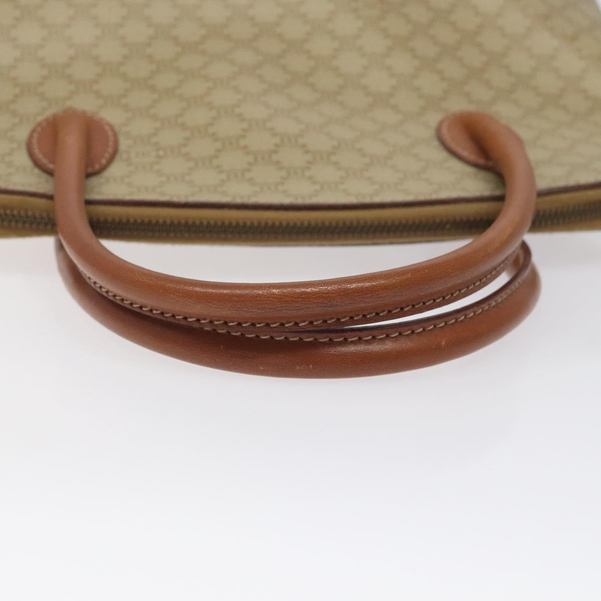 Celine Vintage Macadam Handbag Canvas and Leather, Beige, Canvas, Handbag