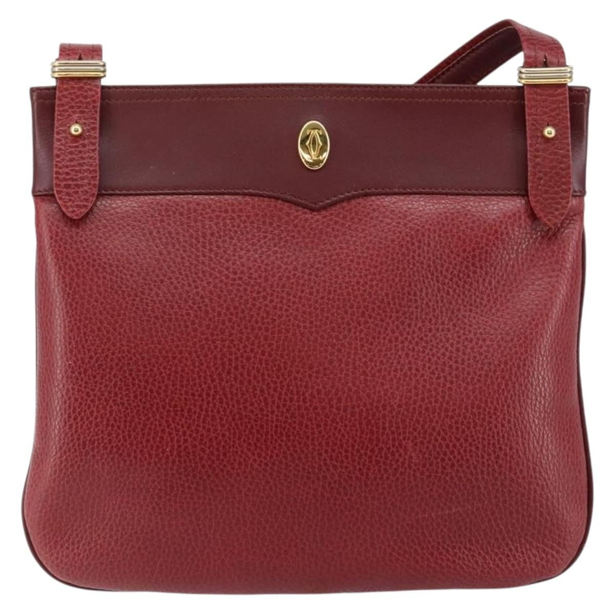 cartier Must de Cartier Shoulder Bag Leather, BURGUNDY, LEATHER, Shoulder bag