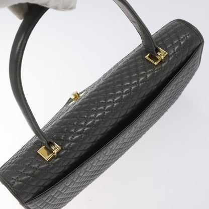 Bally Vintage Handbag Quilted Leather, GRAY, LEATHER, Handbag