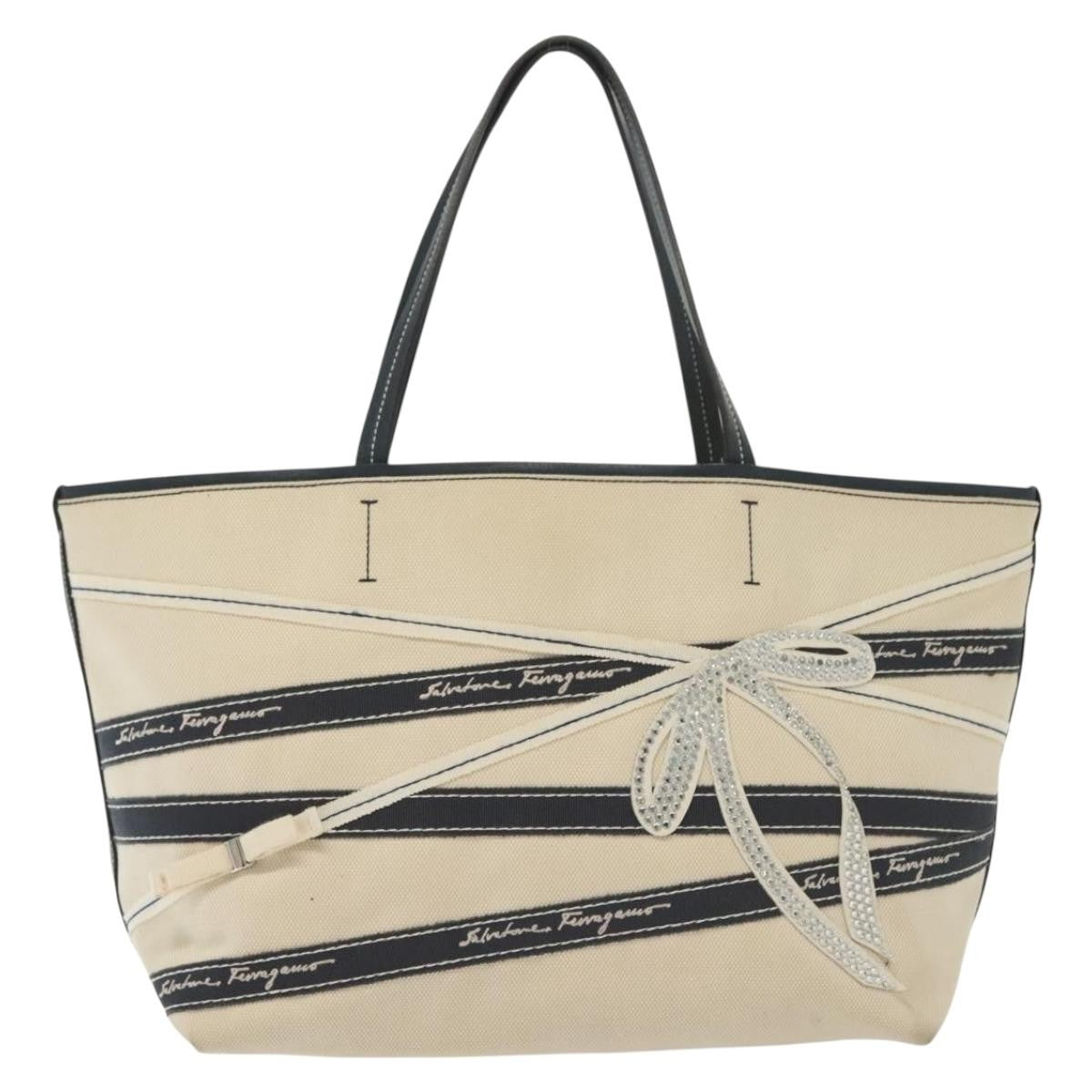 Salvatore Ferragamo Vala tote Canvas, BEIGE, CANVAS, Tote bag