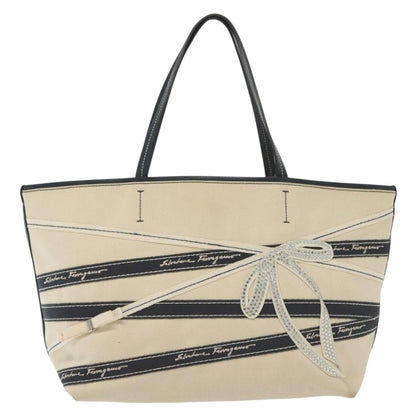 Salvatore Ferragamo Vala tote Canvas, BEIGE, CANVAS, Tote bag