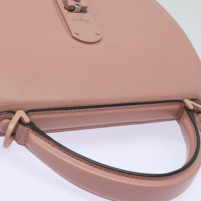 Salvatore Ferragamo Boxyz Top Handle Bag Woven Leather, PINK, LEATHER, Shoulder bag