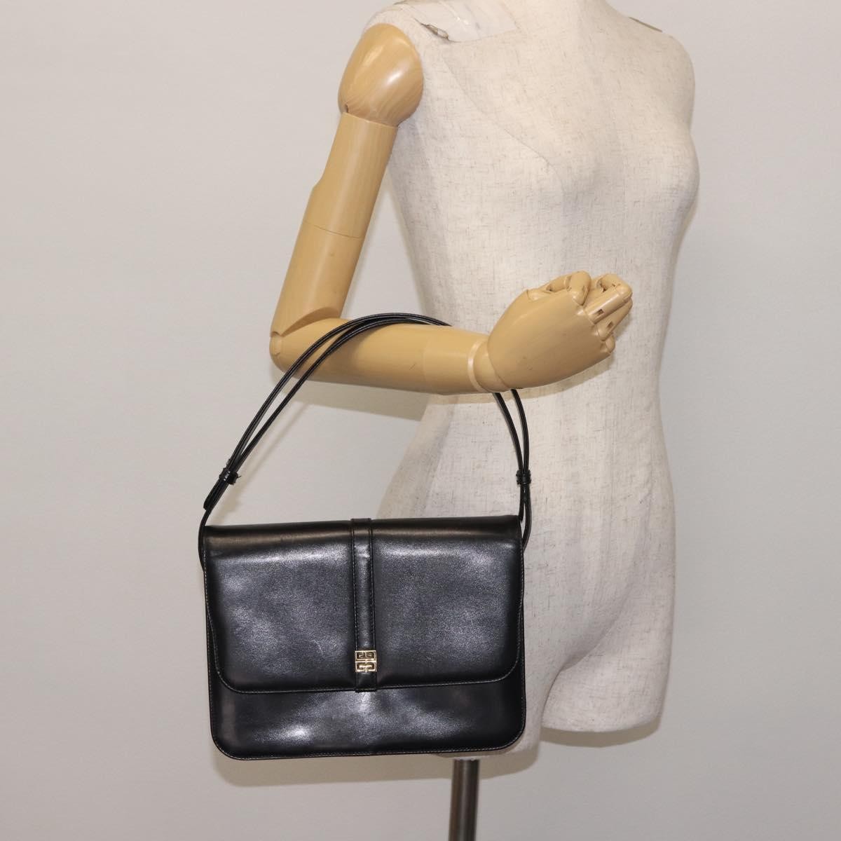 Givenchy Vintage 4G shoulder bag Leather, BLACK, LEATHER, Shoulder bag