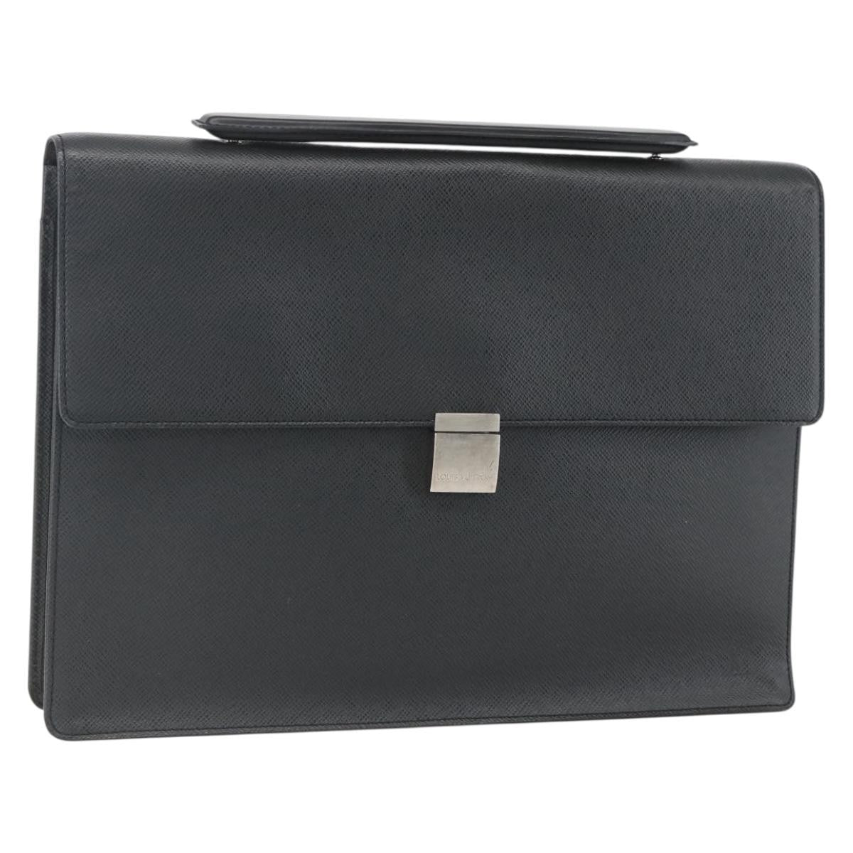 Louis Vuitton Porte-Documents Angara Briefcase Taiga Leather, GRAY, LEATHER, Briefcase